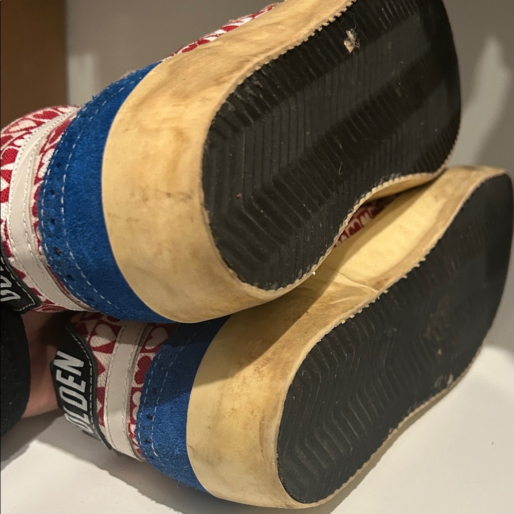 Golden Goose Blue and Red Heart Sneakers 38 - Picture 9 of 15
